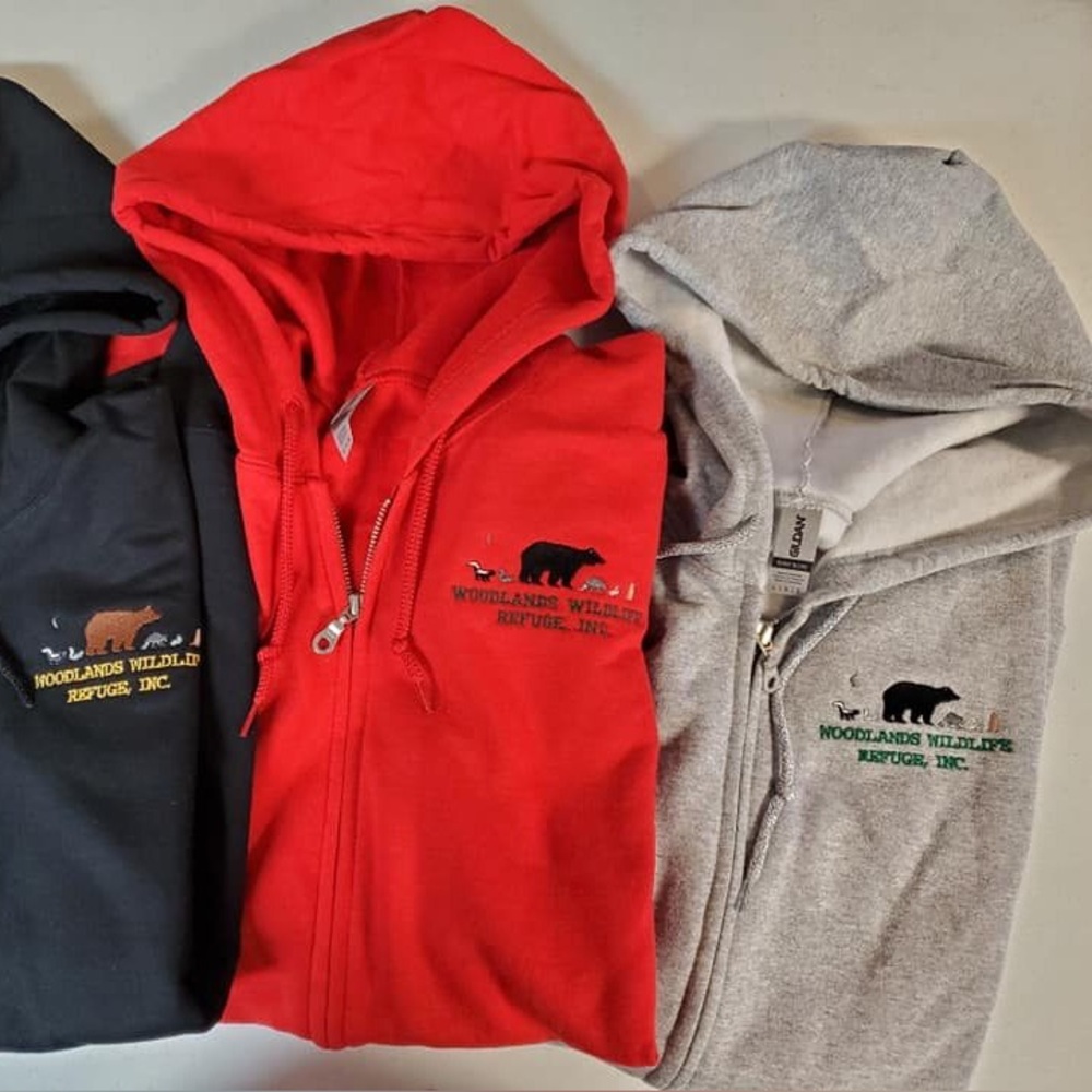 🤍Embroidered Zip Up Hoodie by Woodlands Wildlife Refuge
